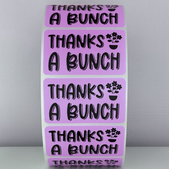 Flower Thanks A Bunch Stickers Small Business Supplies thank you sticker 2" - Picture 5 of 11